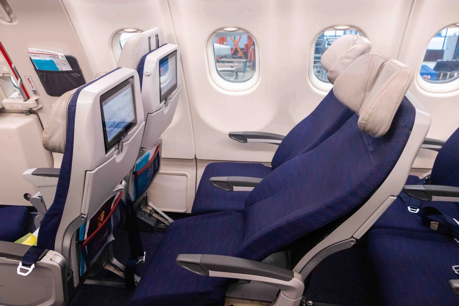Economy seats in sitting position