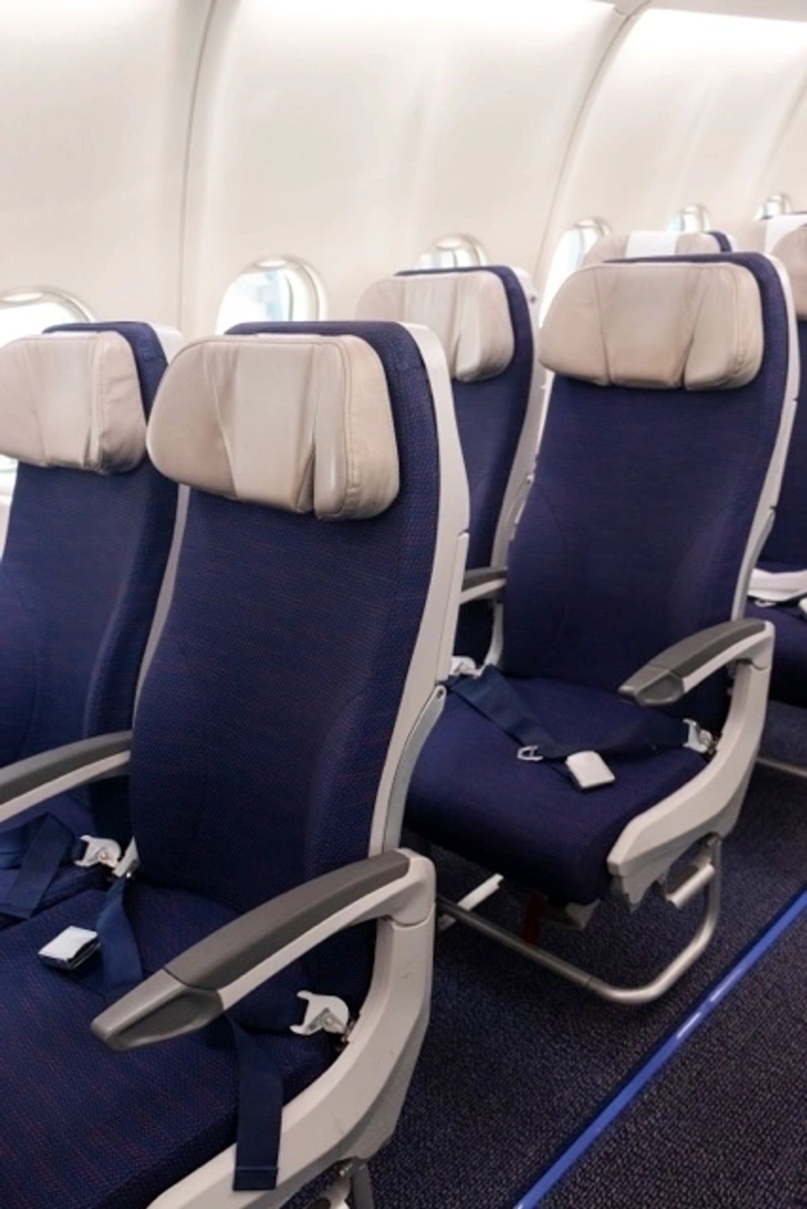 Economy seats with LSEAT cushions in the reclined position